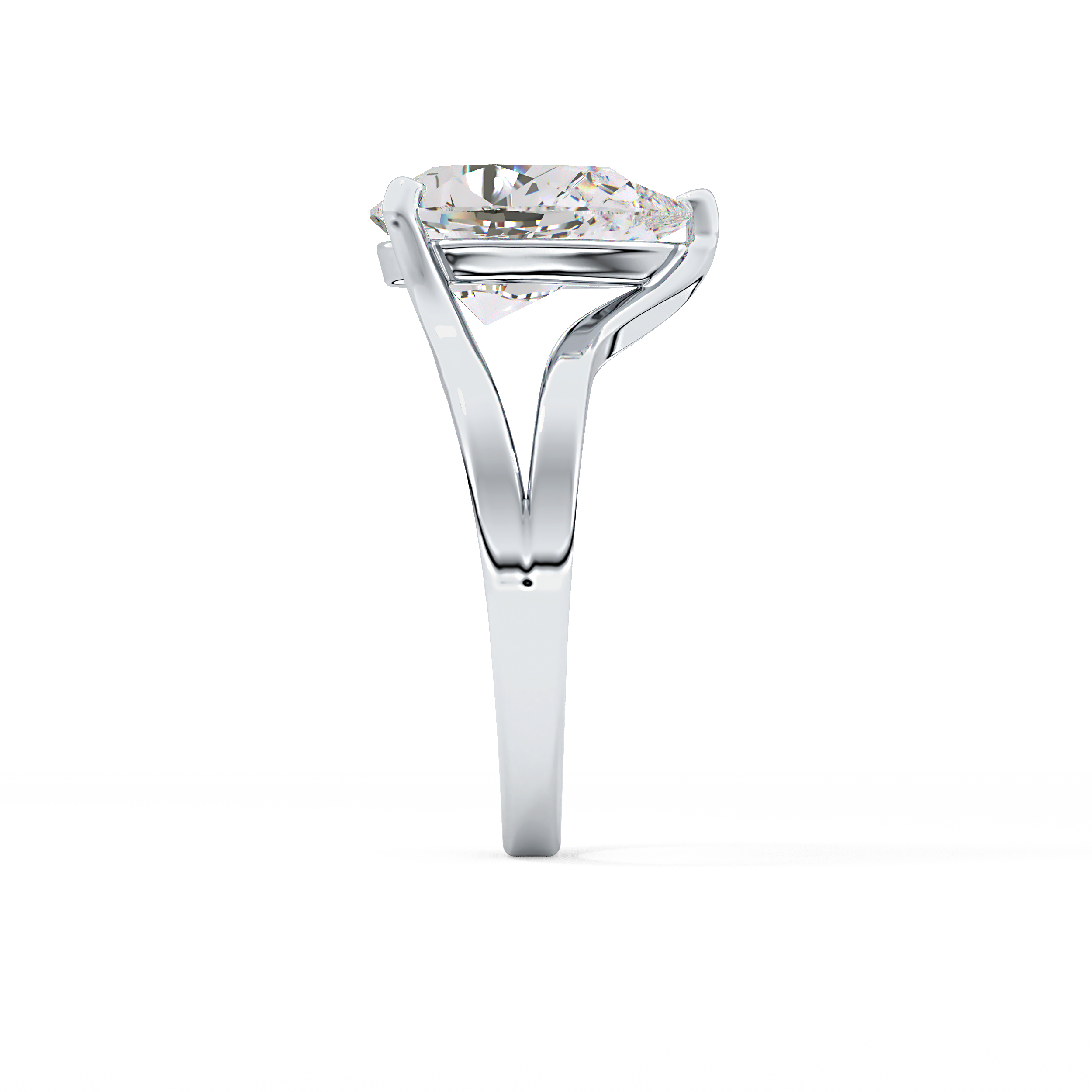 Pear Split Shank Lab Grown Diamond Engagement Ring