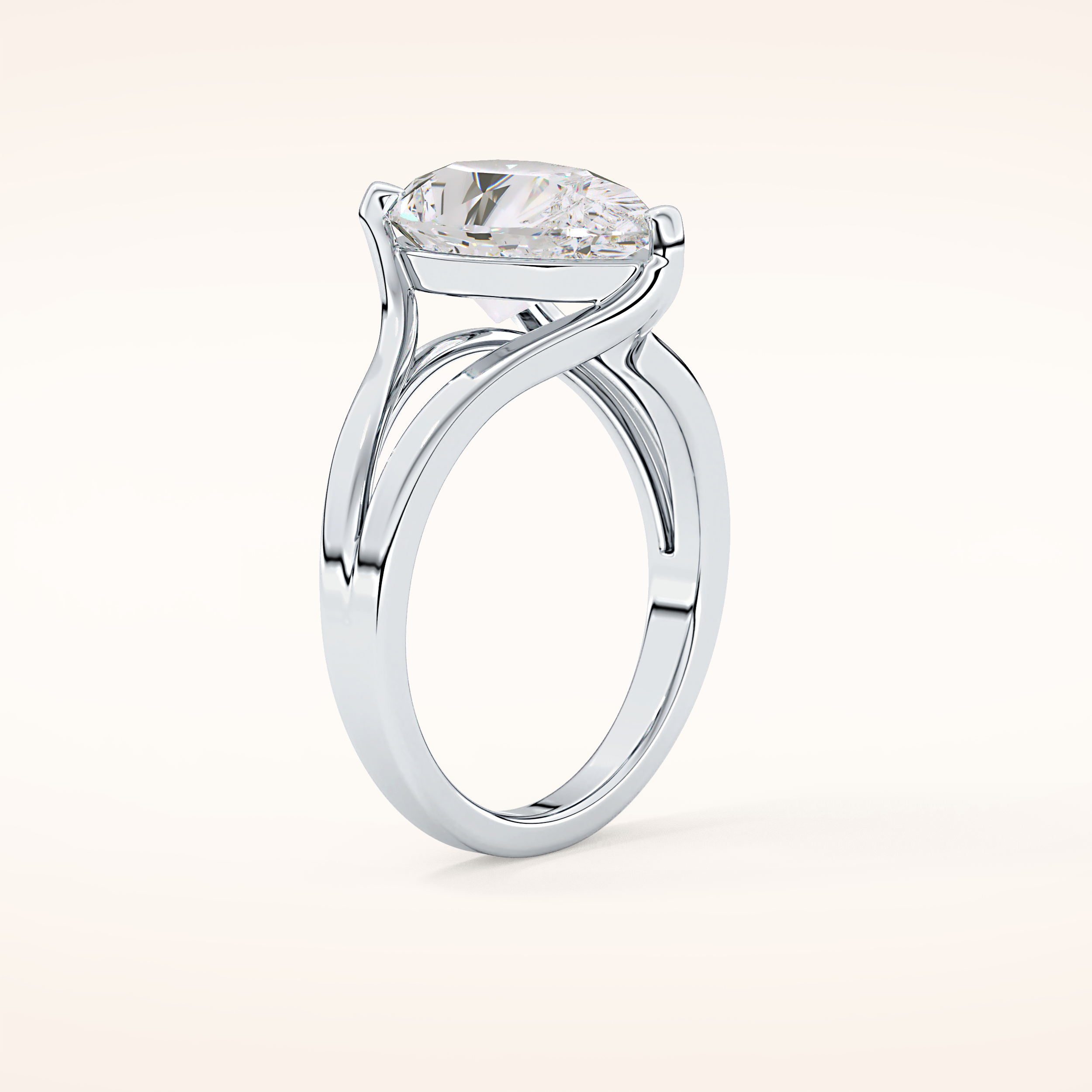 3.15 CT Pear Shaped Solitaire Moissanite Engagement Ring