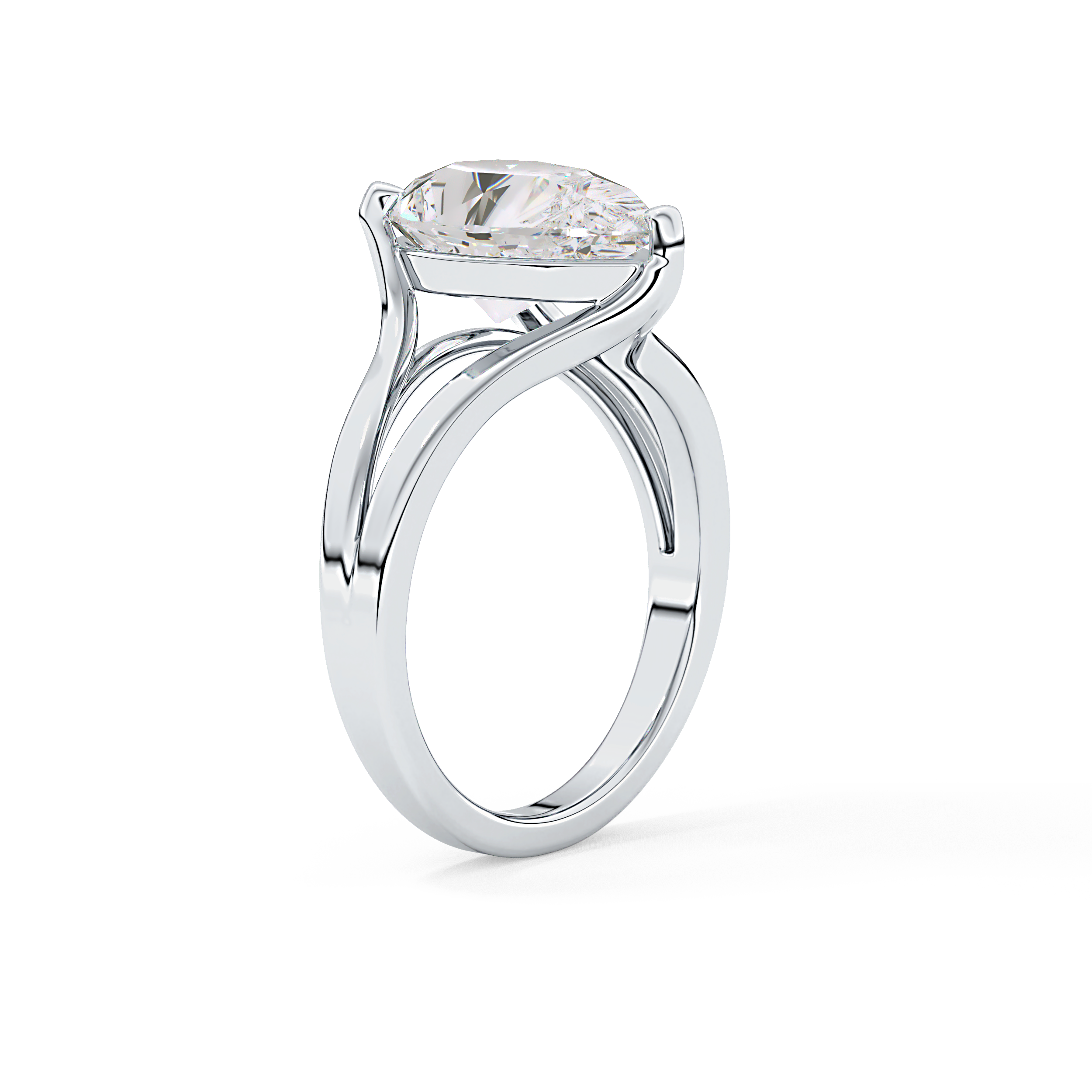 Pear Split Shank Lab Grown Diamond Engagement Ring