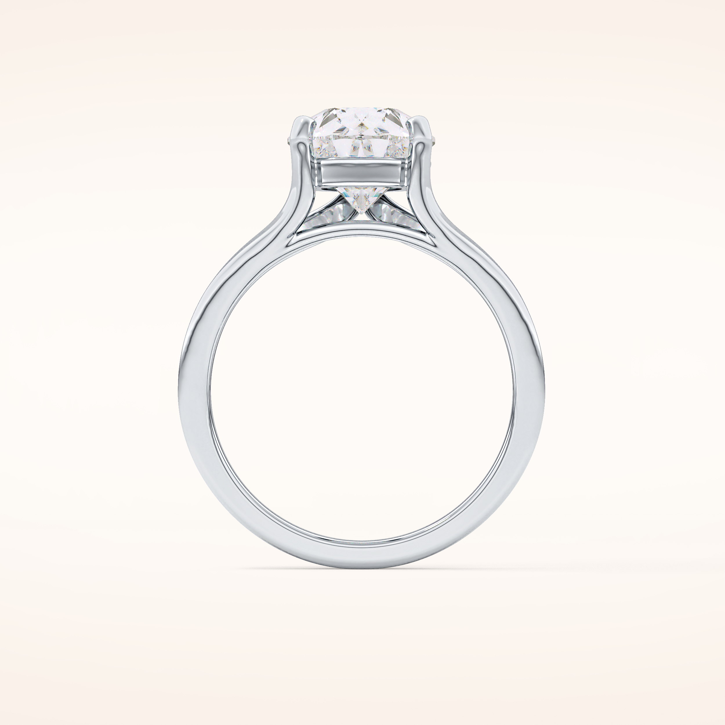 3.15 CT Pear Shaped Solitaire Moissanite Engagement Ring