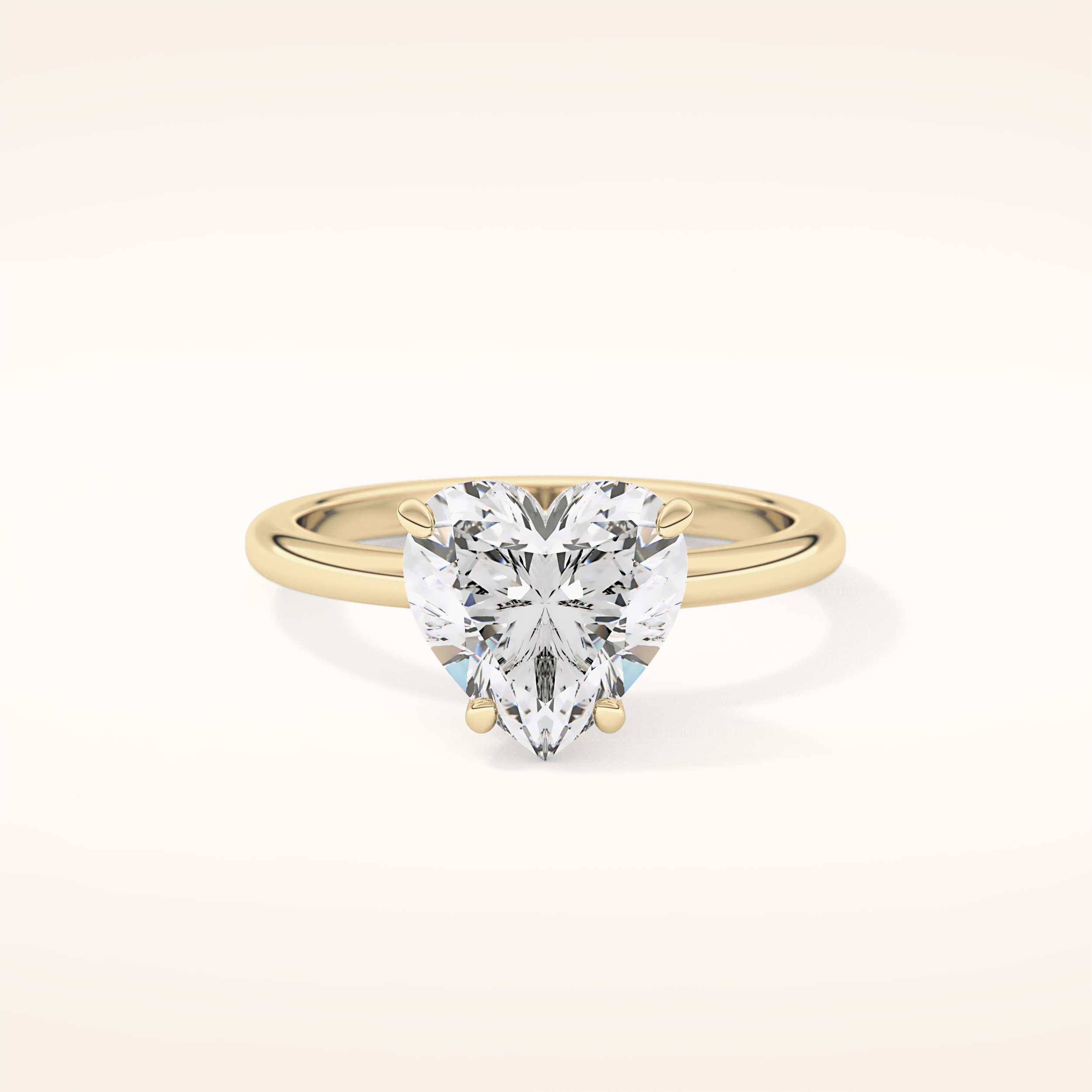 2.58 CT Heart Shaped Solitaire Moissanite Engagement Ring