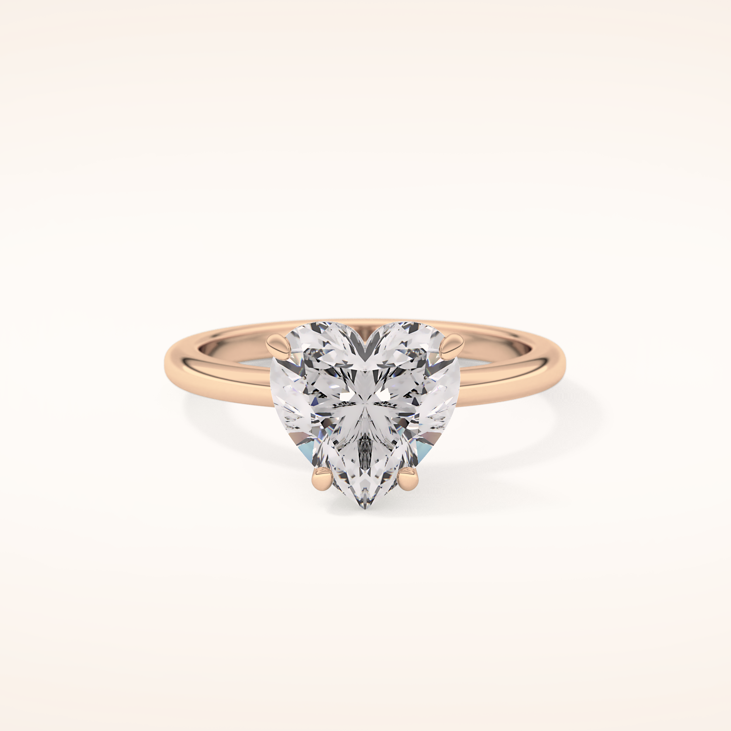 2.58 CT Heart Shaped Solitaire Moissanite Engagement Ring