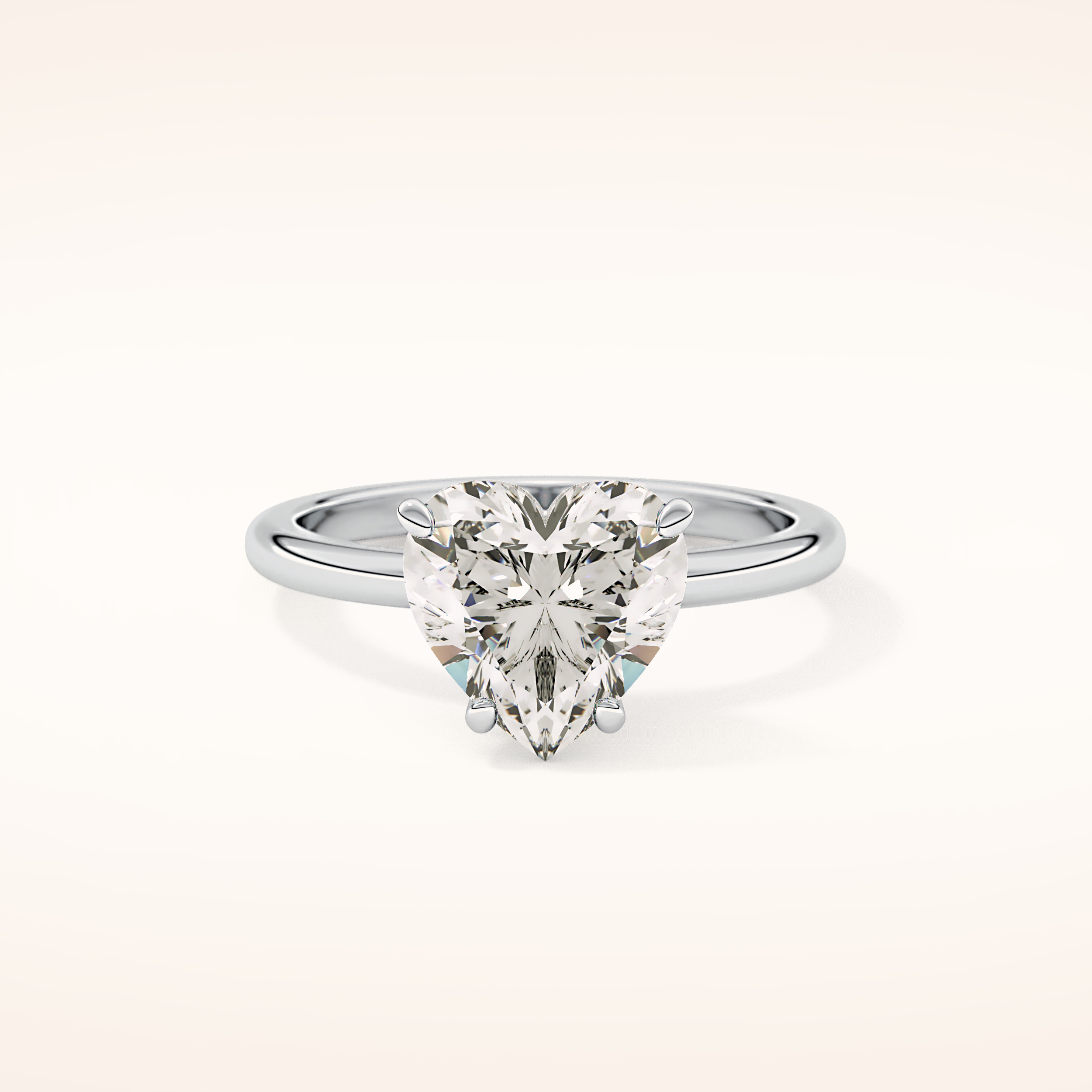 2.58 CT Heart Shaped Solitaire Moissanite Engagement Ring