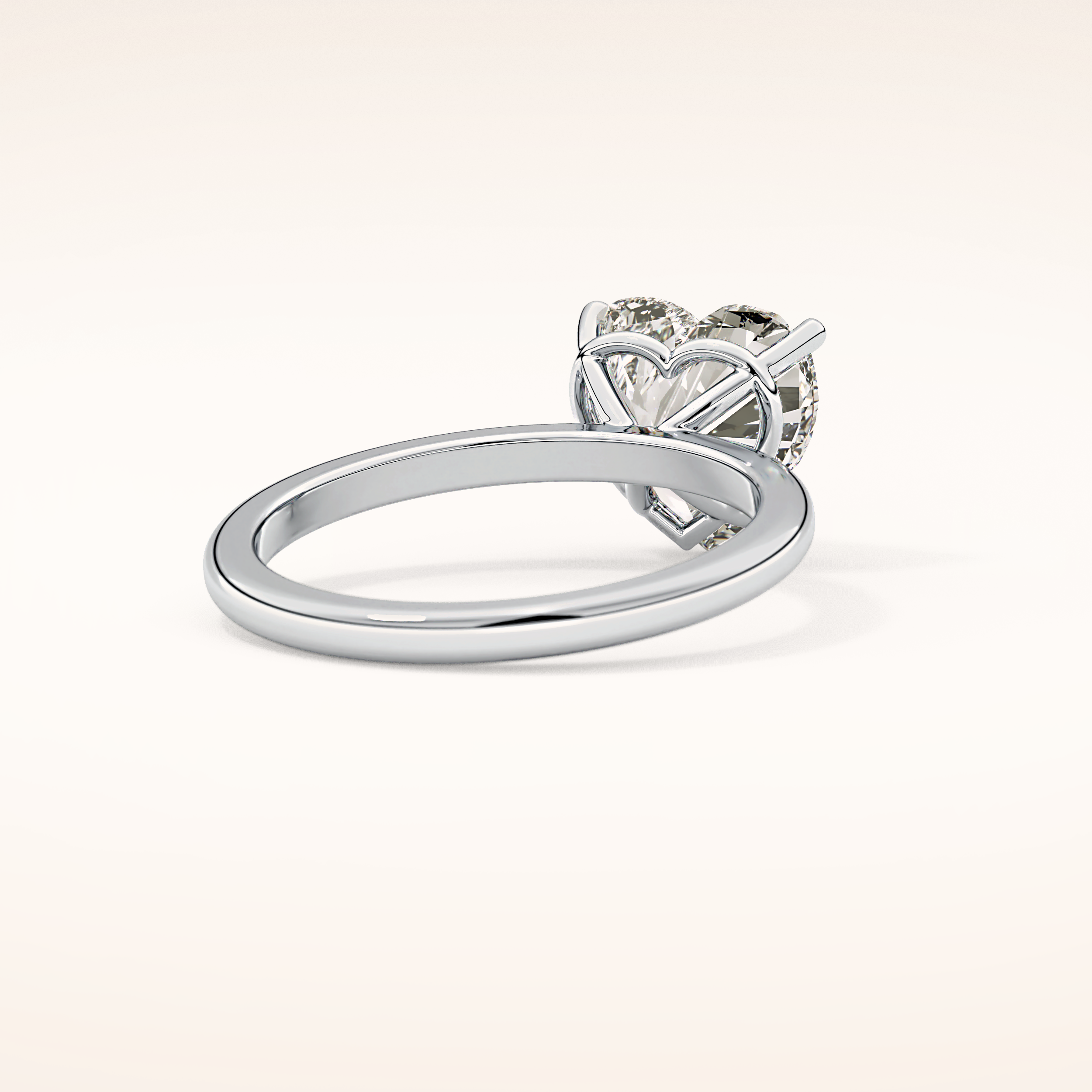 2.58 CT Heart Shaped Solitaire Moissanite Engagement Ring