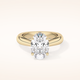 3.09 CT Oval Shaped Solitaire Moissanite Engagement Ring