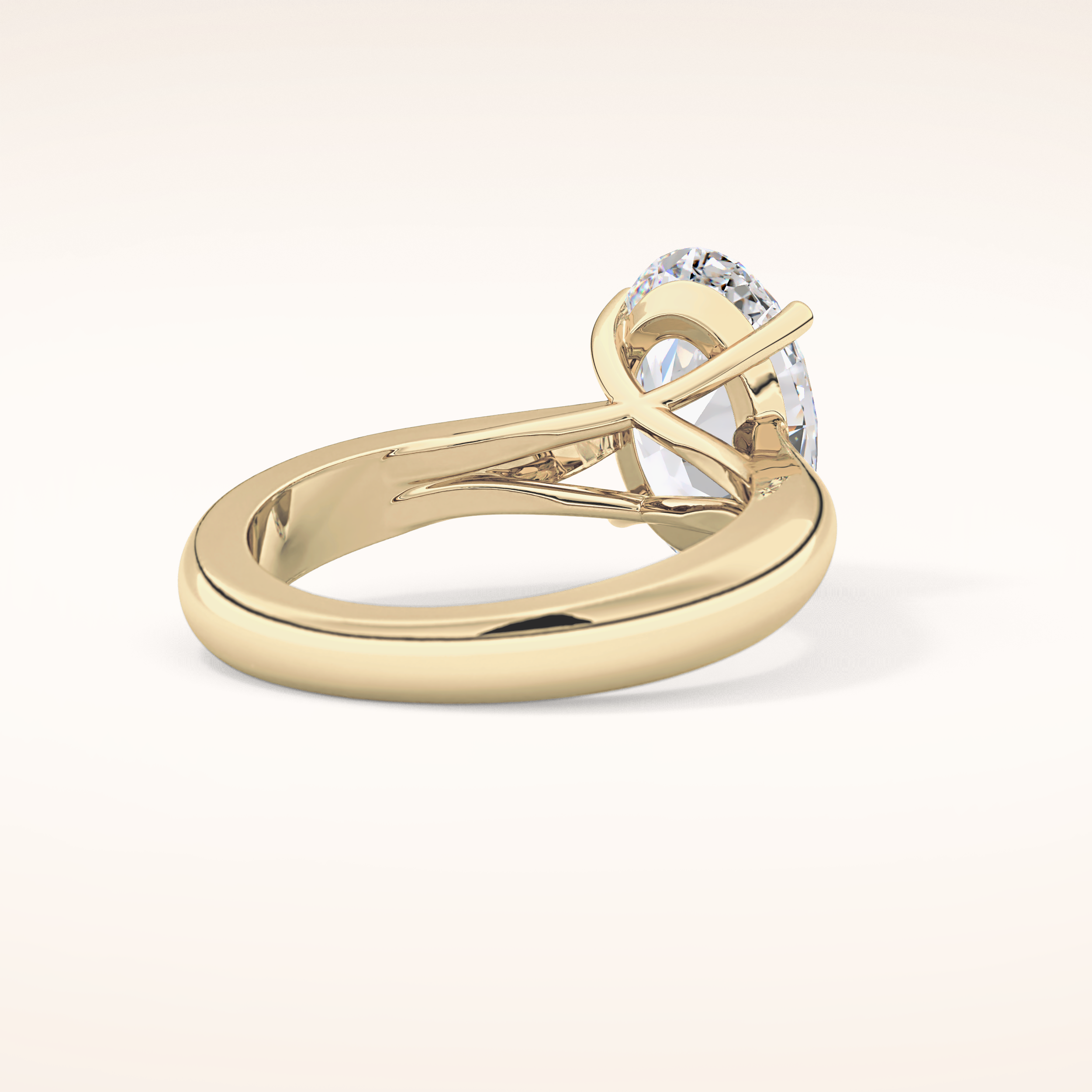 3.09 CT Oval Shaped Solitaire Moissanite Engagement Ring