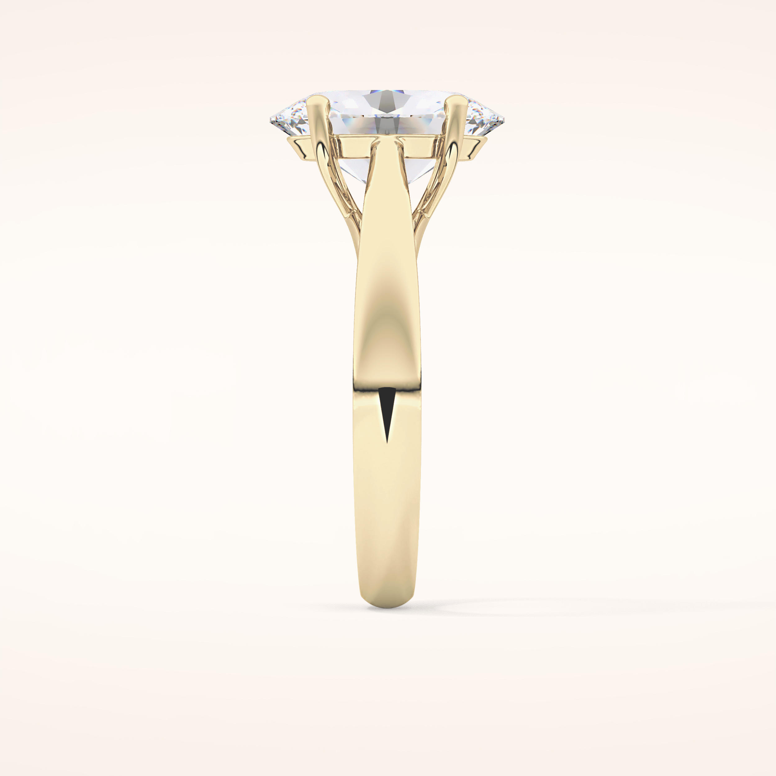 3.09 CT Oval Shaped Solitaire Moissanite Engagement Ring