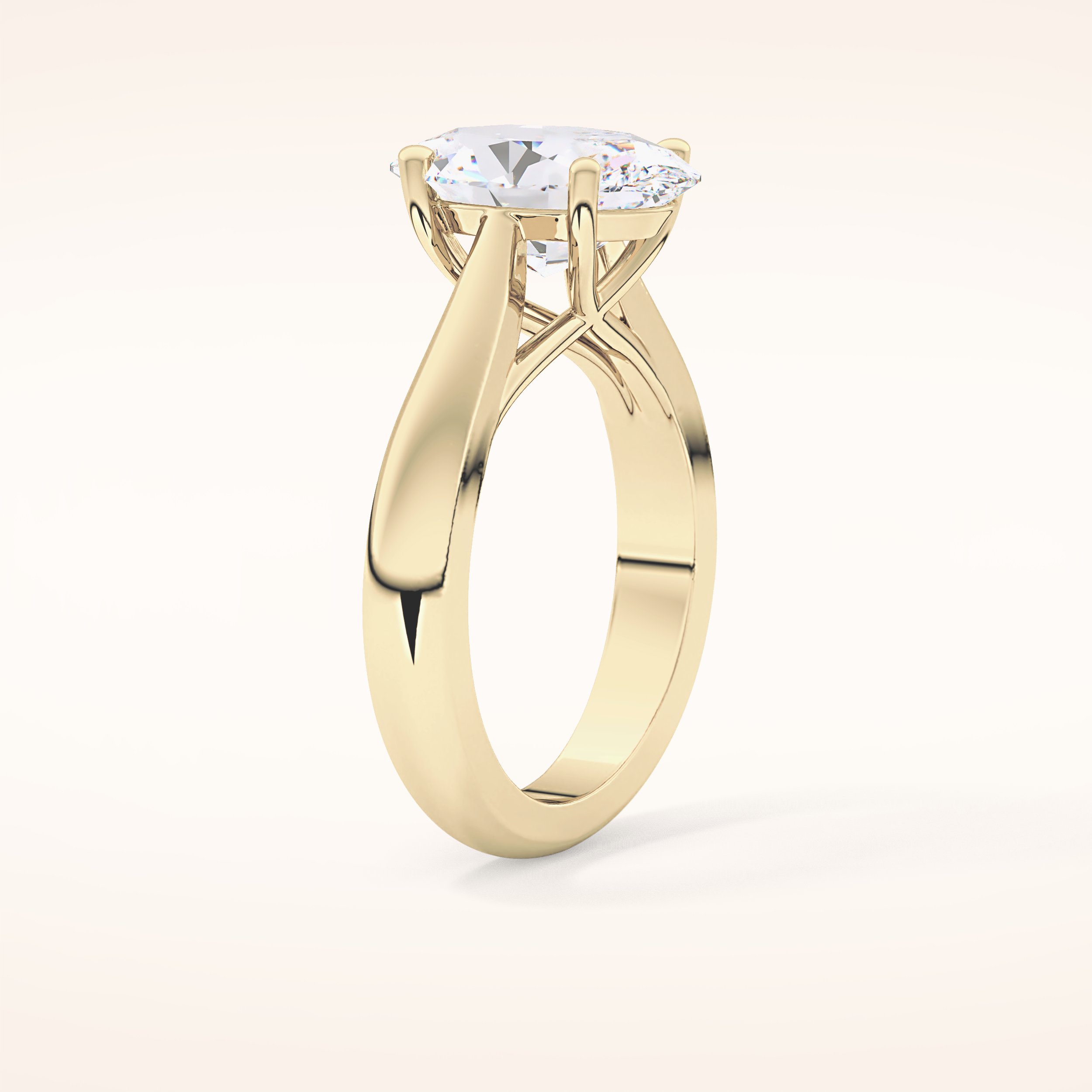 3.09 CT Oval Shaped Solitaire Moissanite Engagement Ring