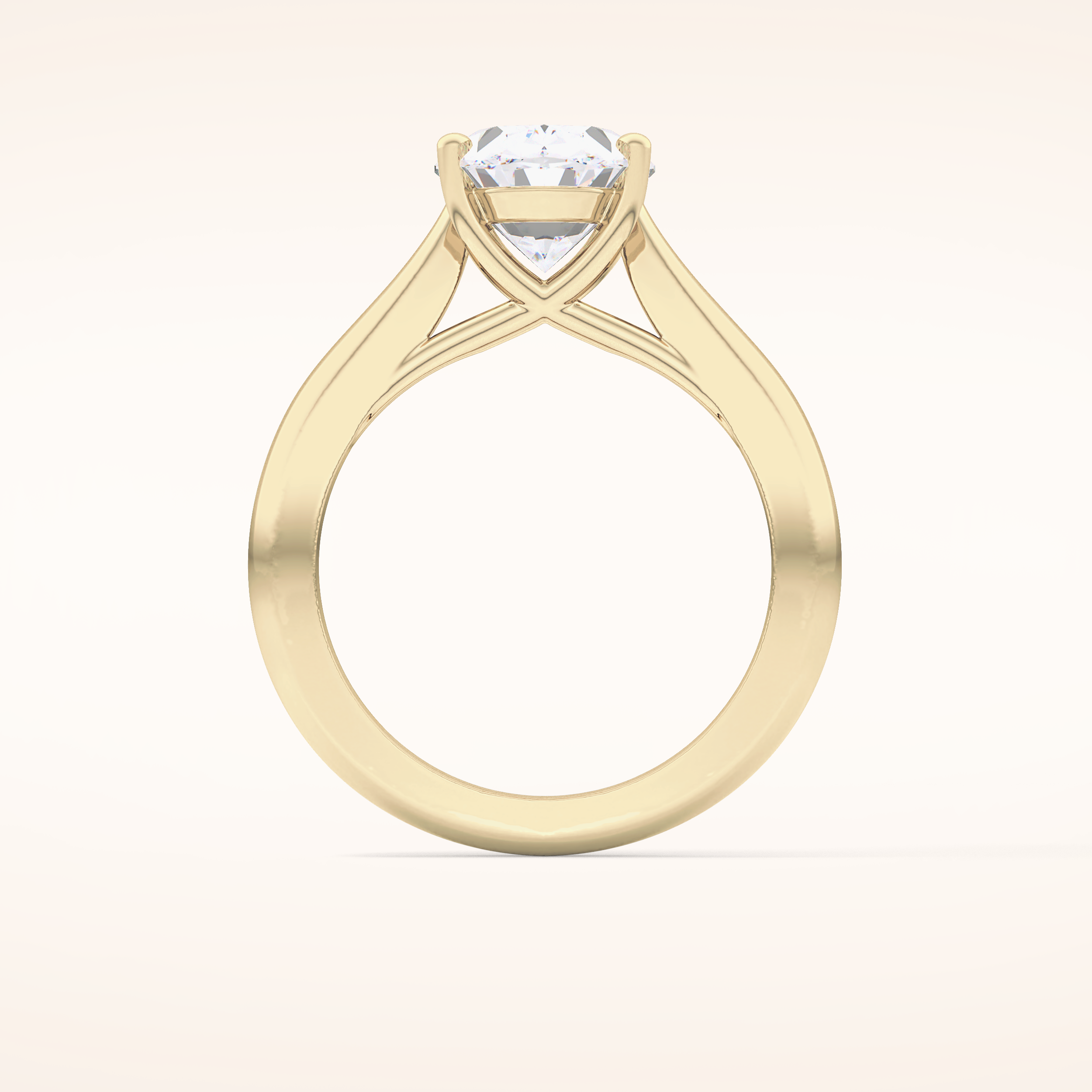 3.09 CT Oval Shaped Solitaire Moissanite Engagement Ring