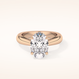 3.09 CT Oval Shaped Solitaire Moissanite Engagement Ring