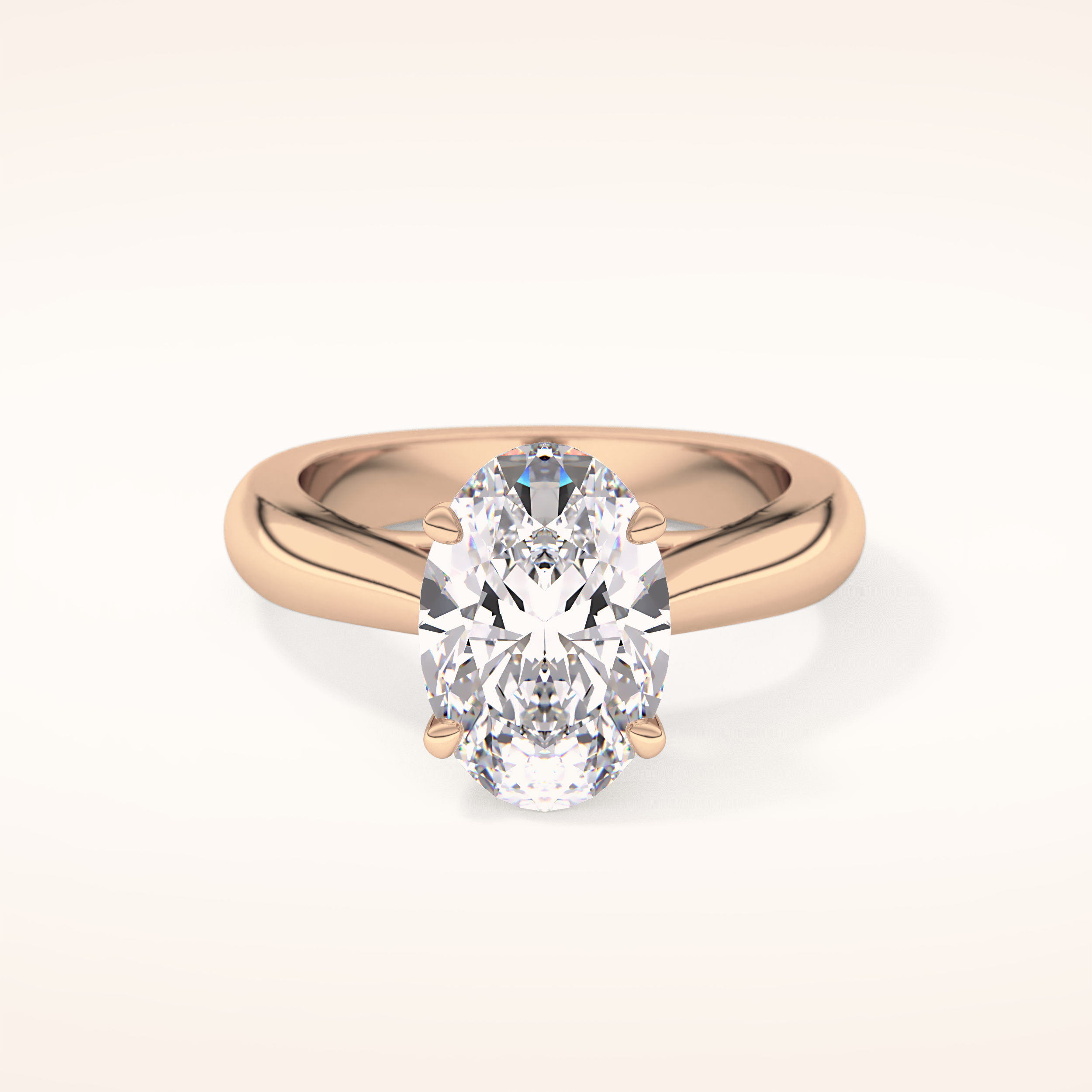 3.09 CT Oval Shaped Solitaire Moissanite Engagement Ring