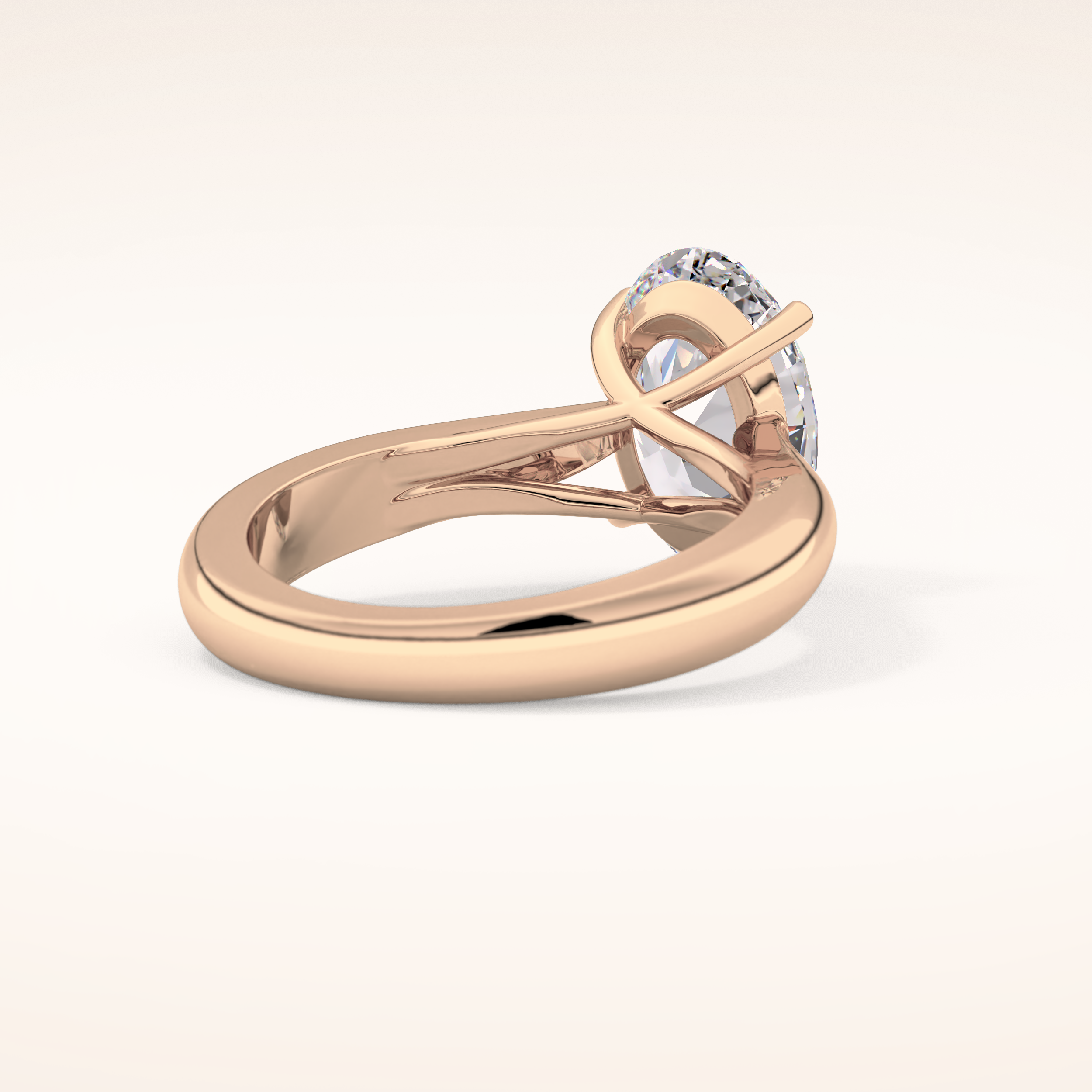 3.09 CT Oval Shaped Solitaire Moissanite Engagement Ring