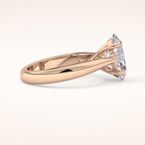 3.09 CT Oval Shaped Solitaire Moissanite Engagement Ring