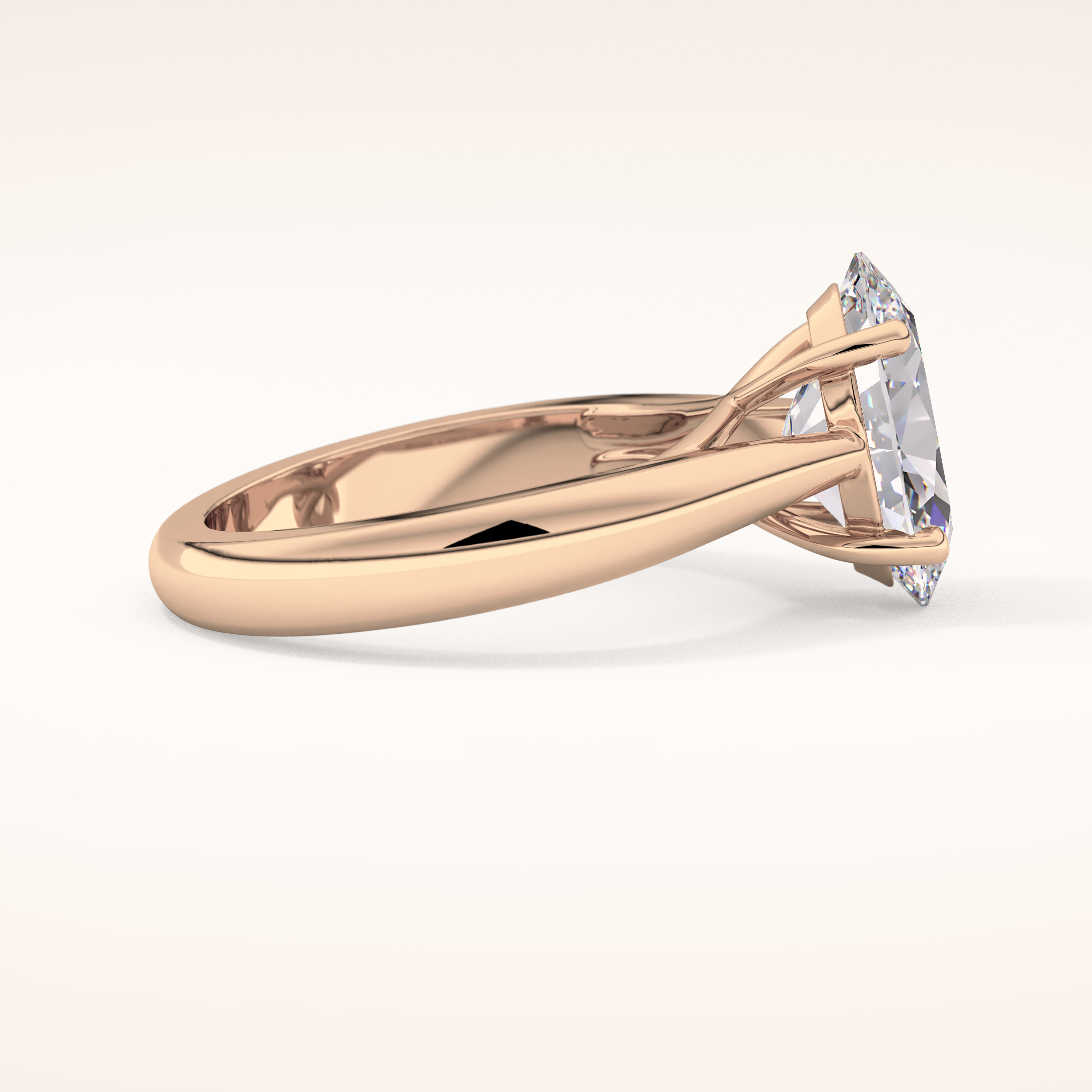 3.09 CT Oval Shaped Solitaire Moissanite Engagement Ring