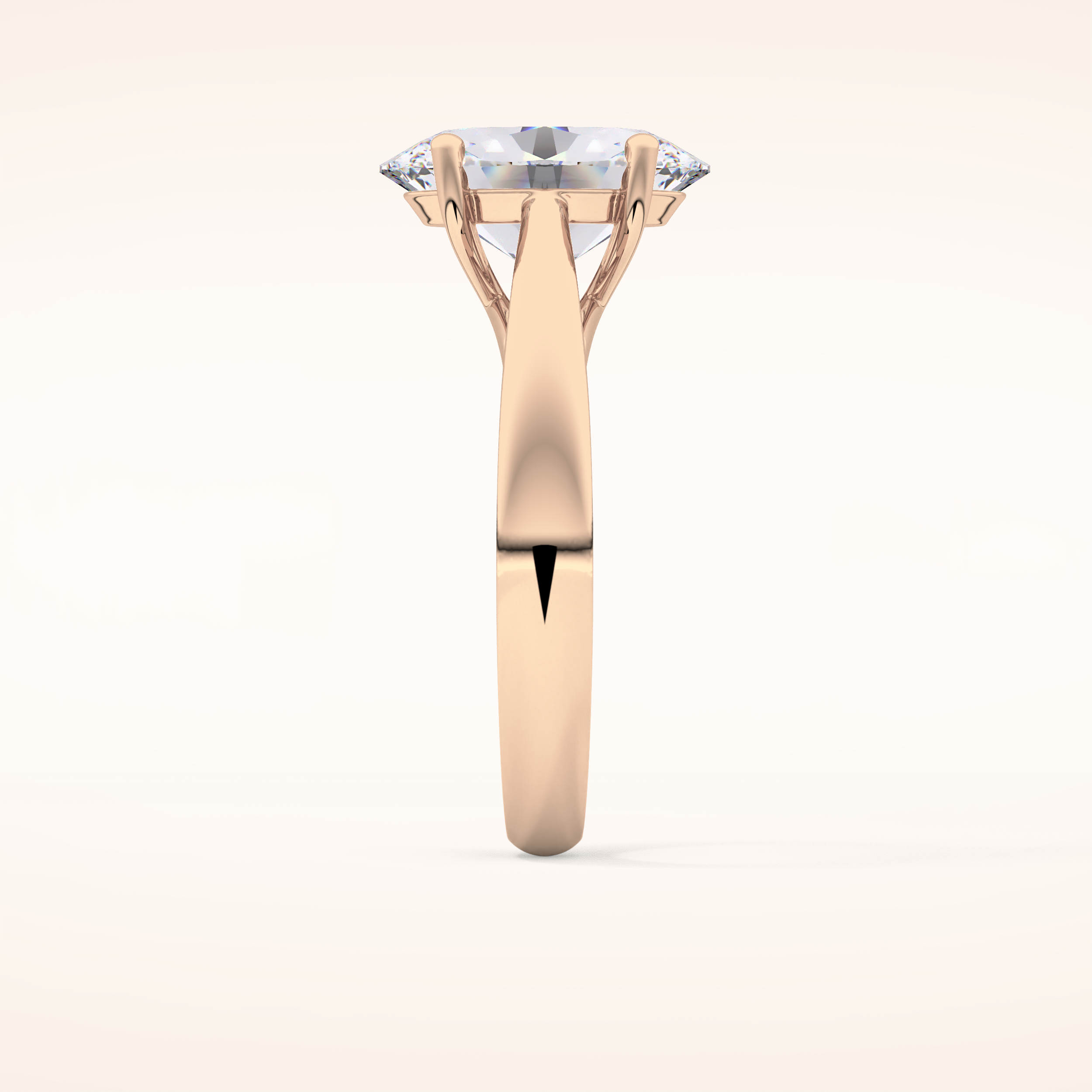 3.09 CT Oval Shaped Solitaire Moissanite Engagement Ring