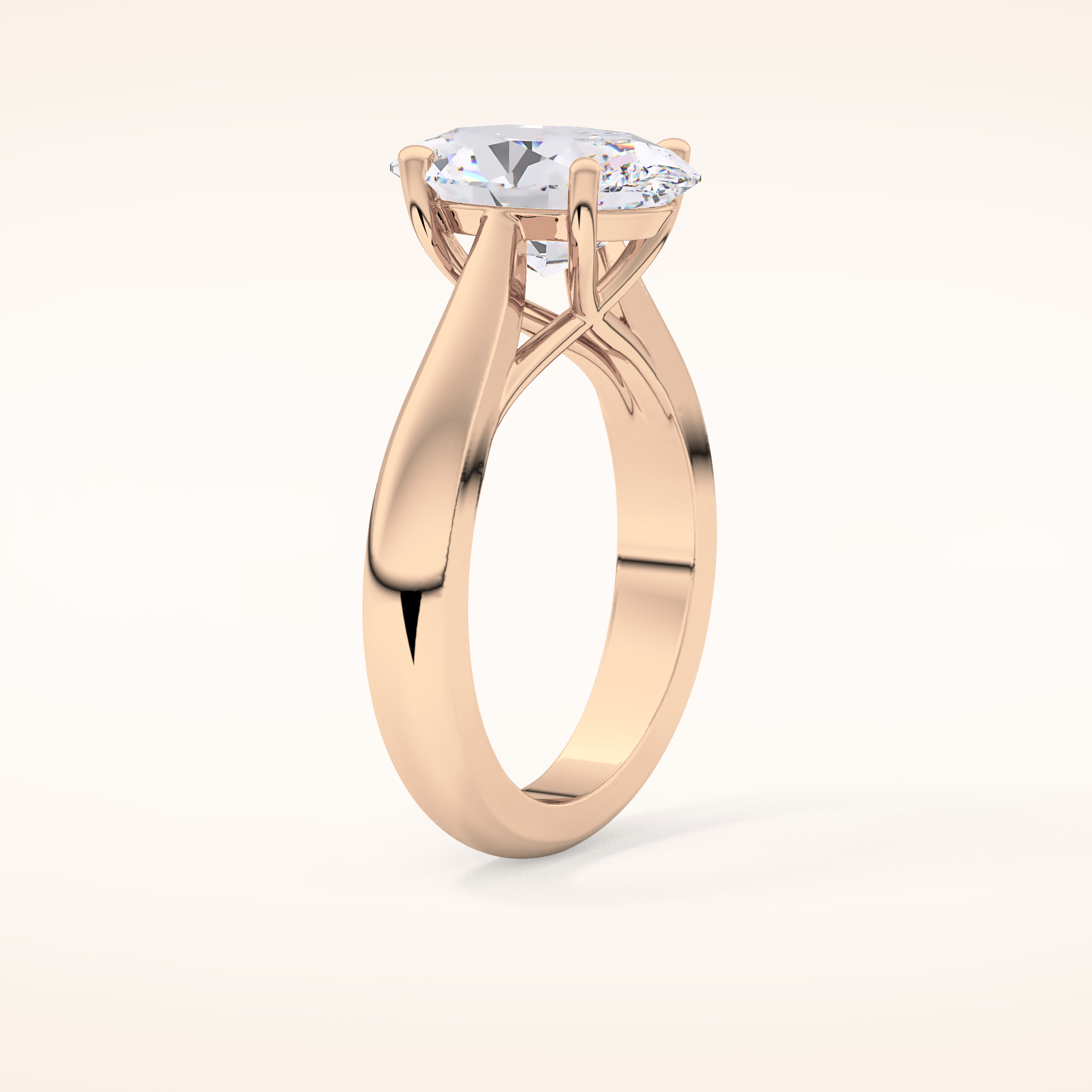 3.09 CT Oval Shaped Solitaire Moissanite Engagement Ring