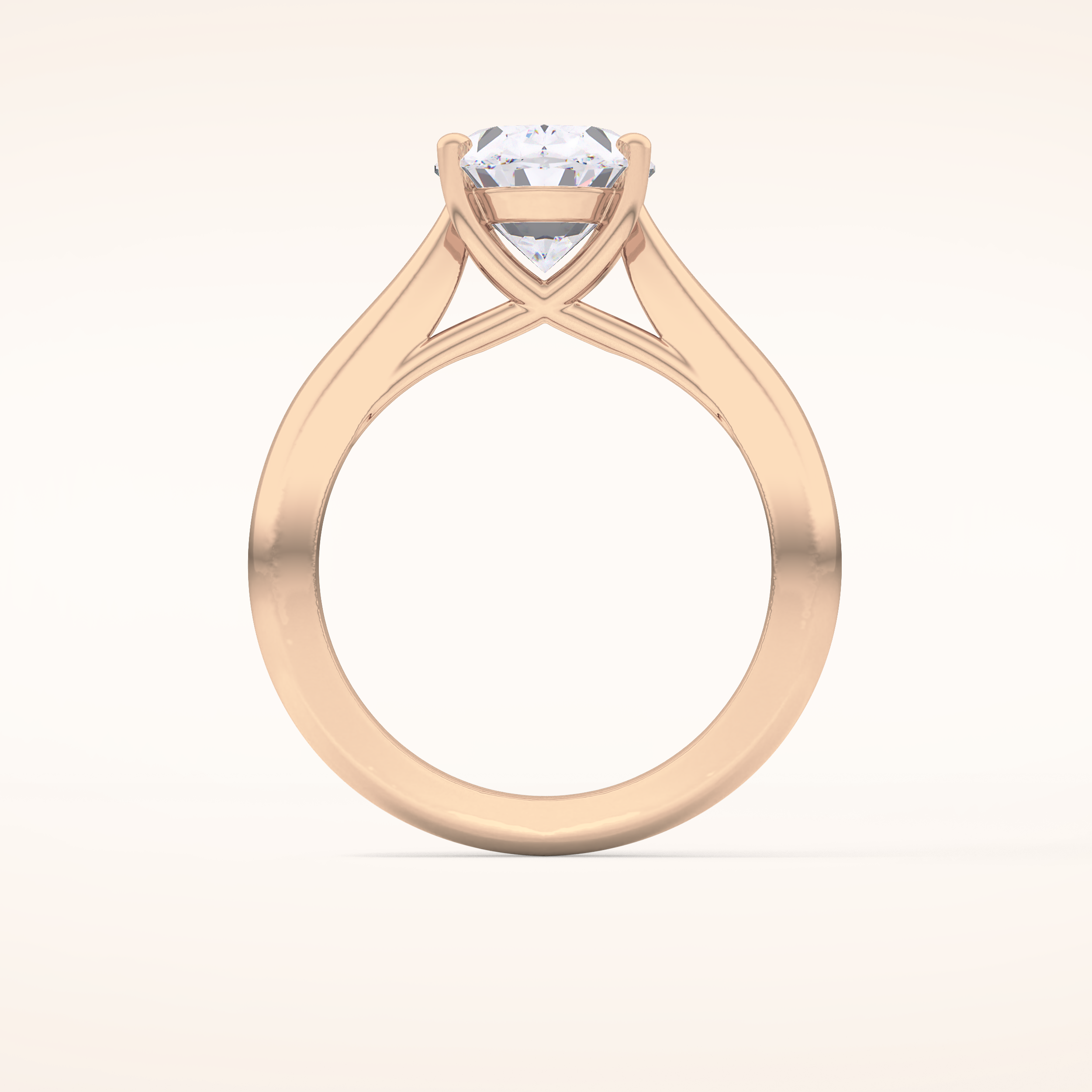 3.09 CT Oval Shaped Solitaire Moissanite Engagement Ring