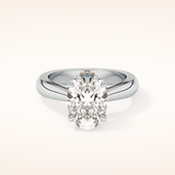 3.09 CT Oval Shaped Solitaire Moissanite Engagement Ring