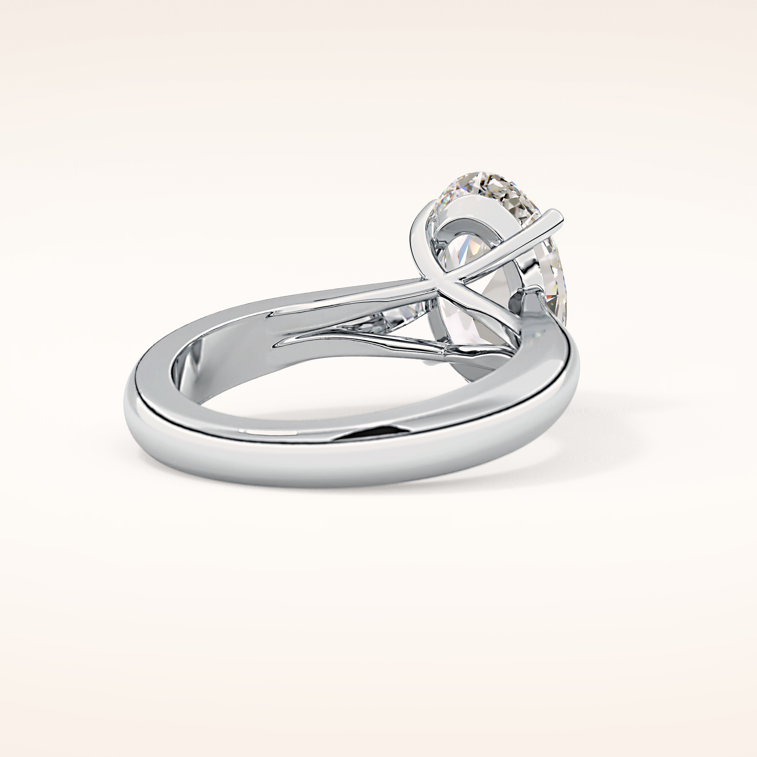 3.09 CT Oval Shaped Solitaire Moissanite Engagement Ring