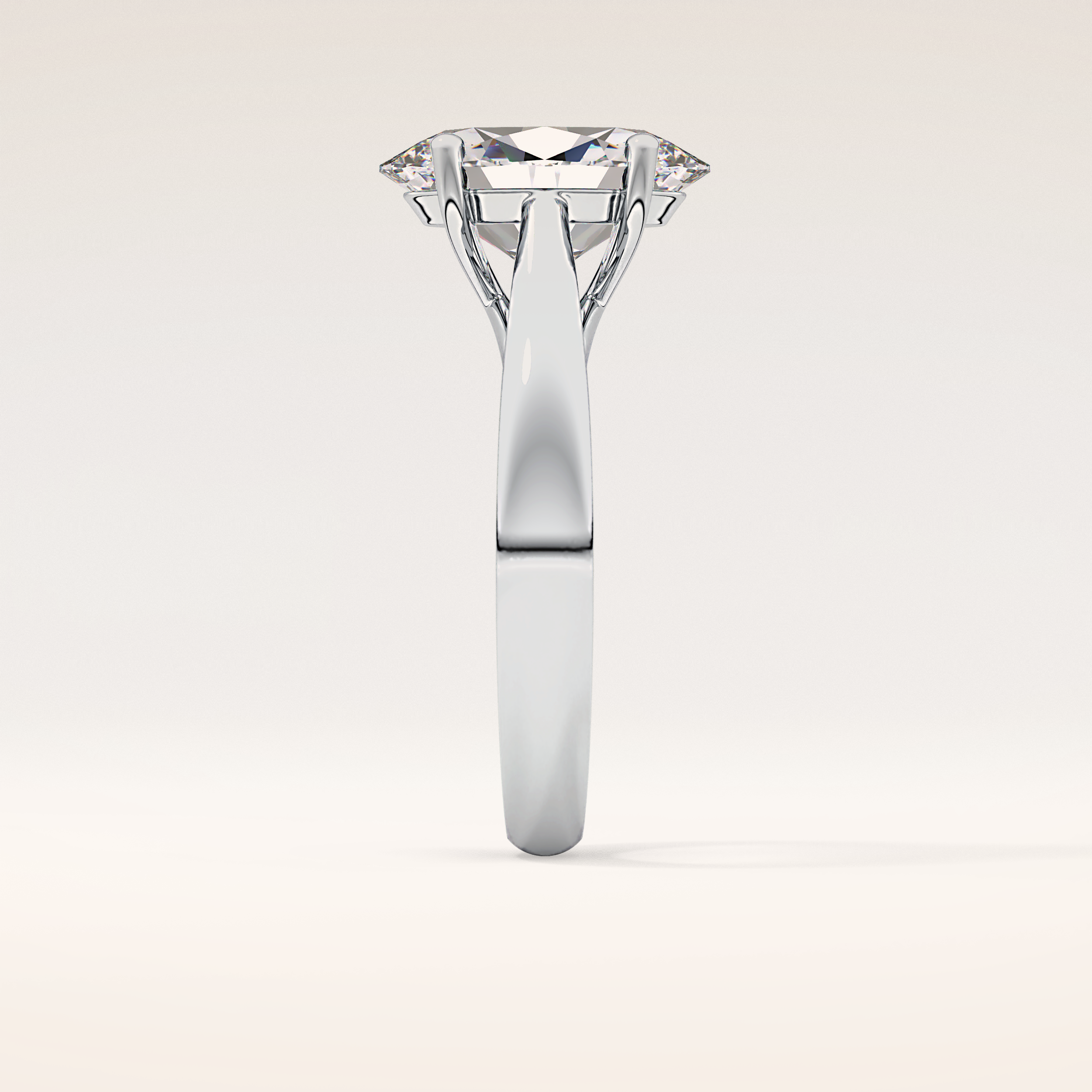 3.09 CT Oval Shaped Solitaire Moissanite Engagement Ring