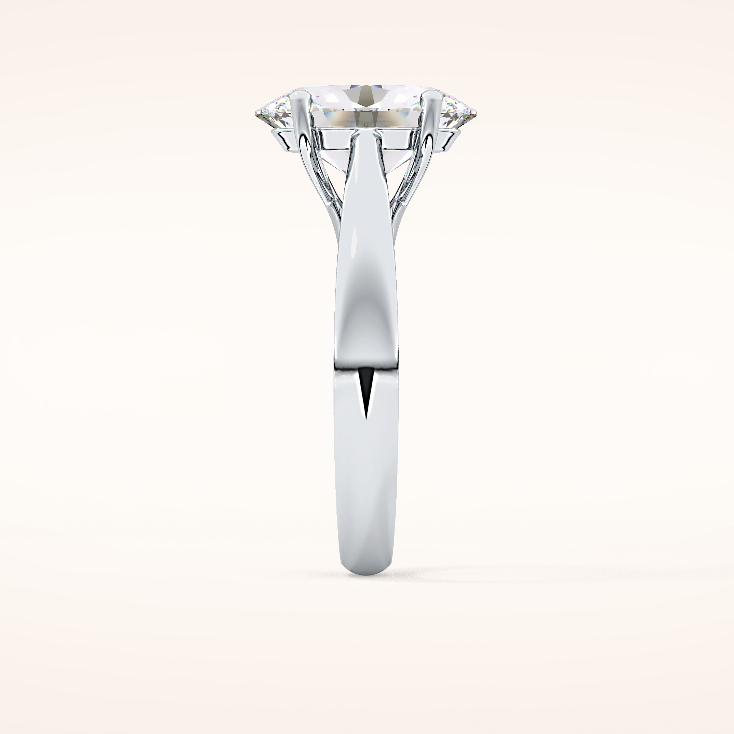 3.09 CT Oval Shaped Solitaire Moissanite Engagement Ring