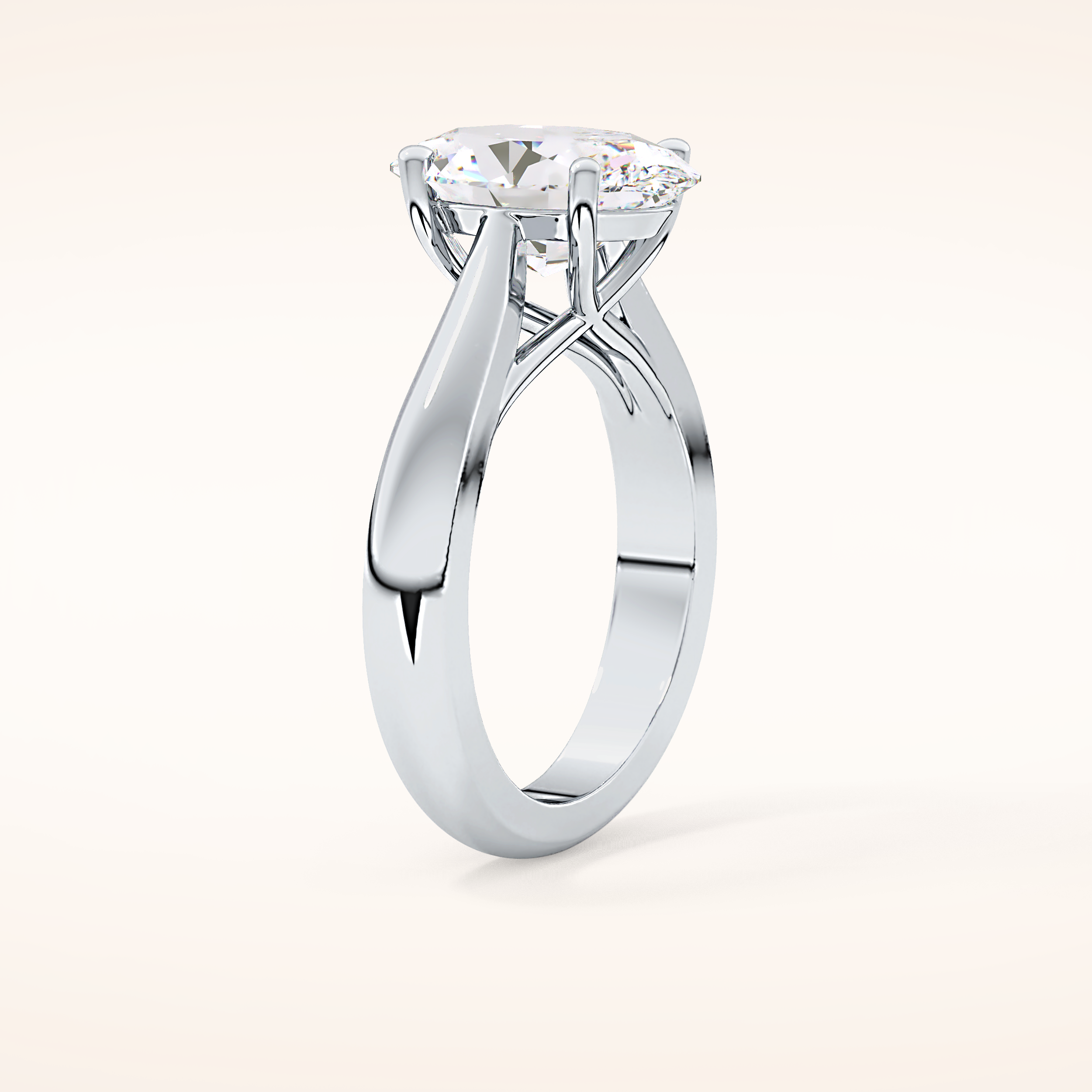 3.09 CT Oval Shaped Solitaire Moissanite Engagement Ring