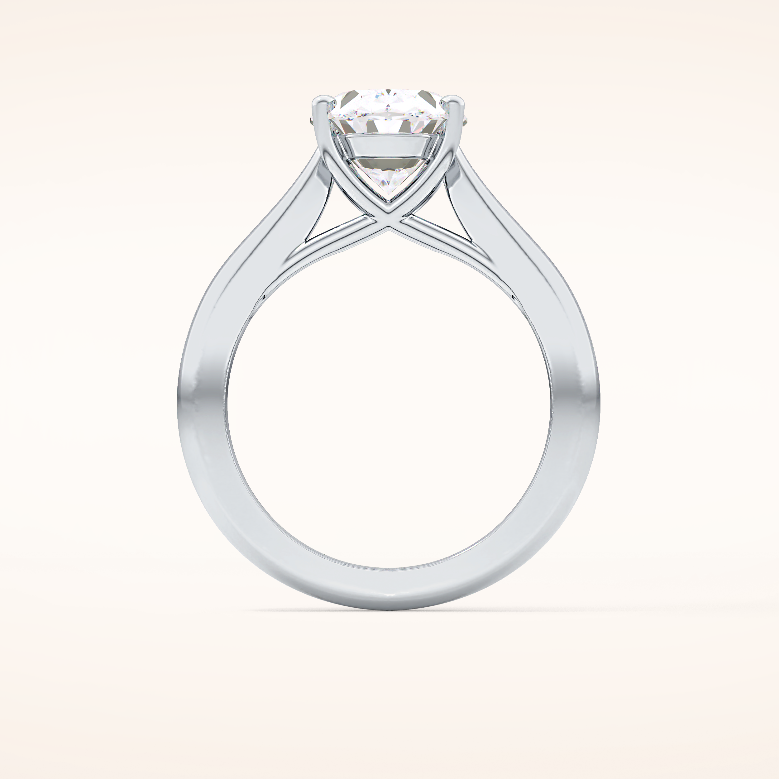 3.09 CT Oval Shaped Solitaire Moissanite Engagement Ring