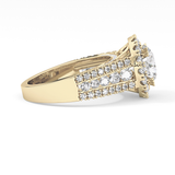 Round Pave Lab Grown Diamond Engagement Ring