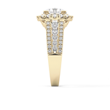 Round Pave Lab Grown Diamond Engagement Ring