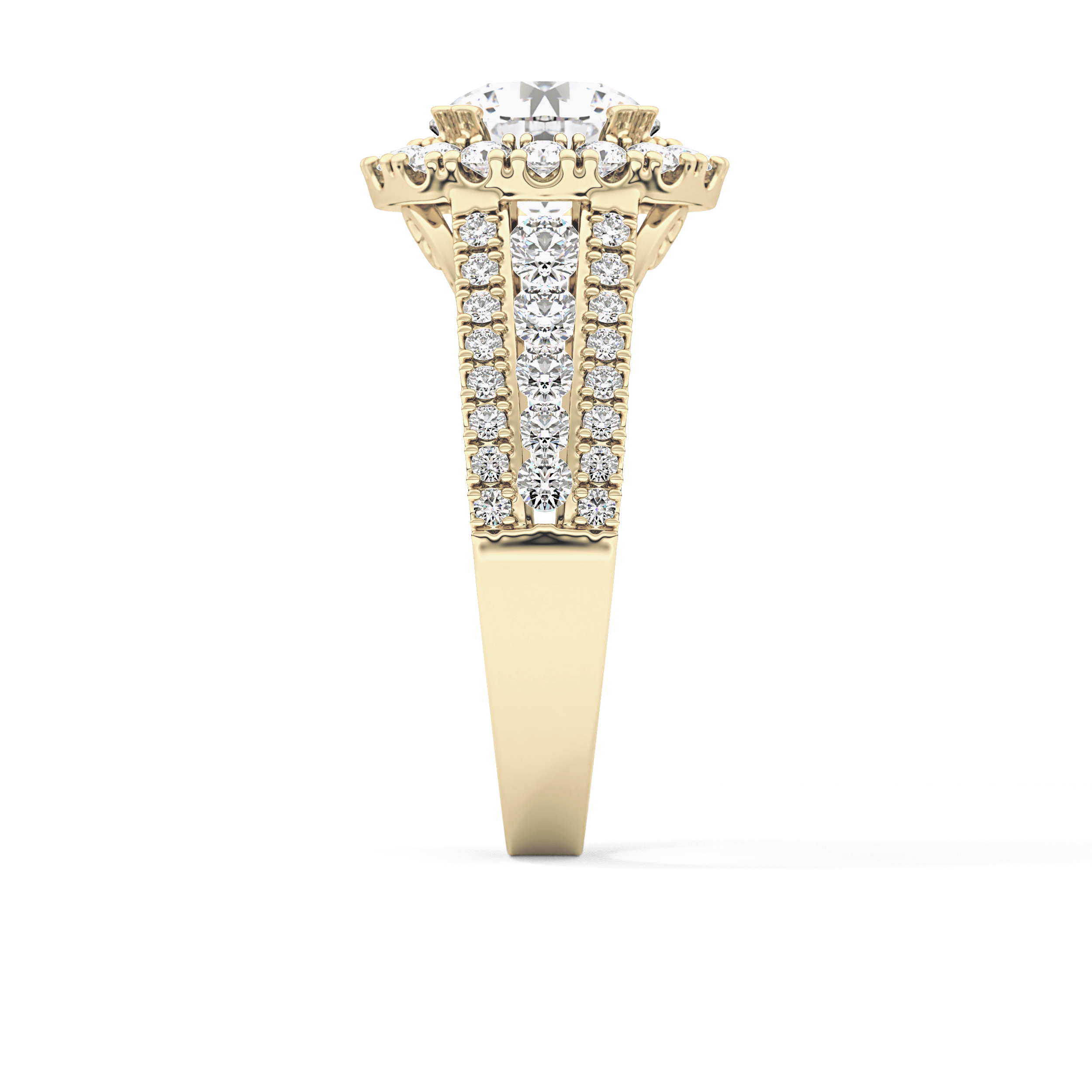 Round Pave Lab Grown Diamond Engagement Ring