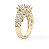 Round Pave Lab Grown Diamond Engagement Ring