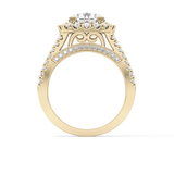 Round Pave Lab Grown Diamond Engagement Ring