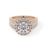 Round Pave Lab Grown Diamond Engagement Ring