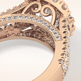 2.22 CT Round Shaped Halo & Pave Moissanite Engagement Ring