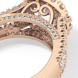 Round Pave Lab Grown Diamond Engagement Ring