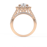 Round Pave Lab Grown Diamond Engagement Ring