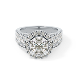 Round Pave Lab Grown Diamond Engagement Ring