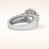 2.22 CT Round Shaped Halo & Pave Moissanite Engagement Ring