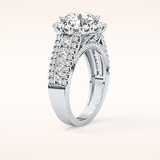 2.22 CT Round Shaped Halo & Pave Moissanite Engagement Ring