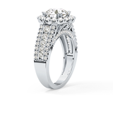 Round Pave Lab Grown Diamond Engagement Ring