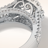 2.22 CT Round Shaped Halo & Pave Moissanite Engagement Ring