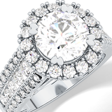 Round Pave Lab Grown Diamond Engagement Ring