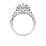 Round Pave Lab Grown Diamond Engagement Ring