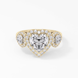 Heart Three Stone Lab Grown Diamond Engagement Ring