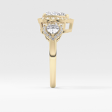 Heart Three Stone Lab Grown Diamond Engagement Ring