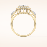 2.17 CT Heart Shaped Three Stone Moissanite Engagement Ring