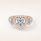 2.17 CT Heart Shaped Three Stone Moissanite Engagement Ring