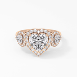 Heart Three Stone Lab Grown Diamond Engagement Ring
