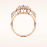 2.17 CT Heart Shaped Three Stone Moissanite Engagement Ring