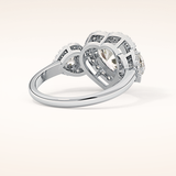 2.17 CT Heart Shaped Three Stone Moissanite Engagement Ring